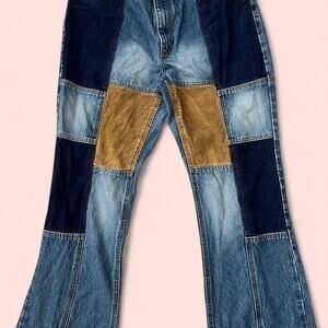 Vintage carolina blues patchwork denim jeans